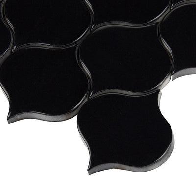 6th Avenue Arabesque Mosaic 7-3/4X12-3/4 Ink Gloss
