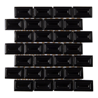 6th Avenue Rectangle Mosaic 10-1/2X11-1/4 Ink Gloss