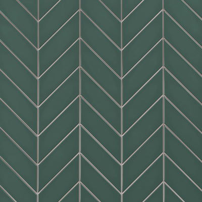 6th Avenue Chevron Mosaic 10-3/8X10 Jade Green Gloss