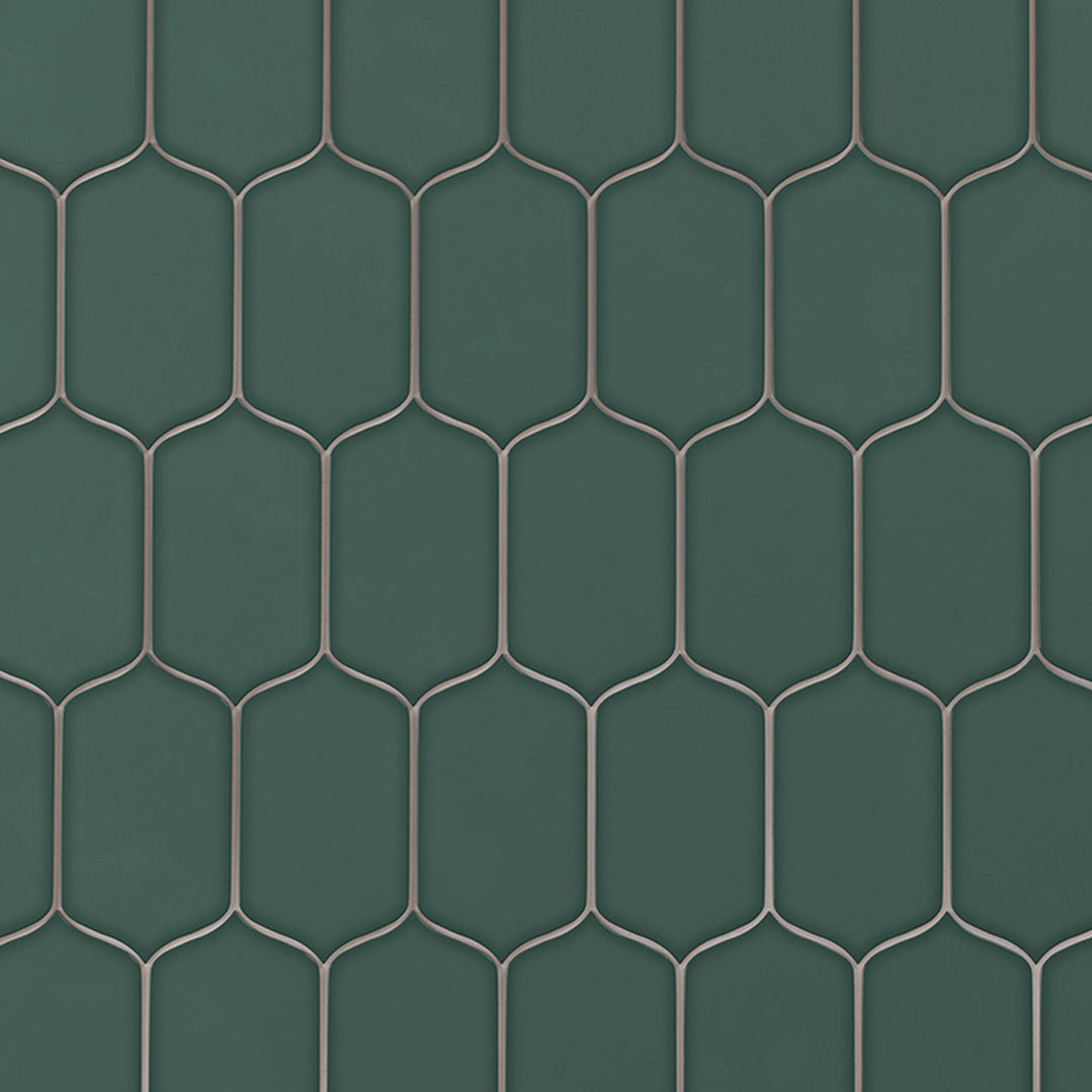 6th Avenue Arabesque Mosaic 10-1/8X10 Jade Green Gloss