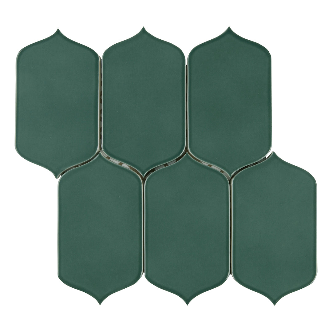 6th Avenue Arabesque Mosaic 10-1/8X10 Jade Green Gloss
