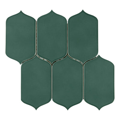 6th Avenue Arabesque Mosaic 10-1/8X10 Jade Green Gloss