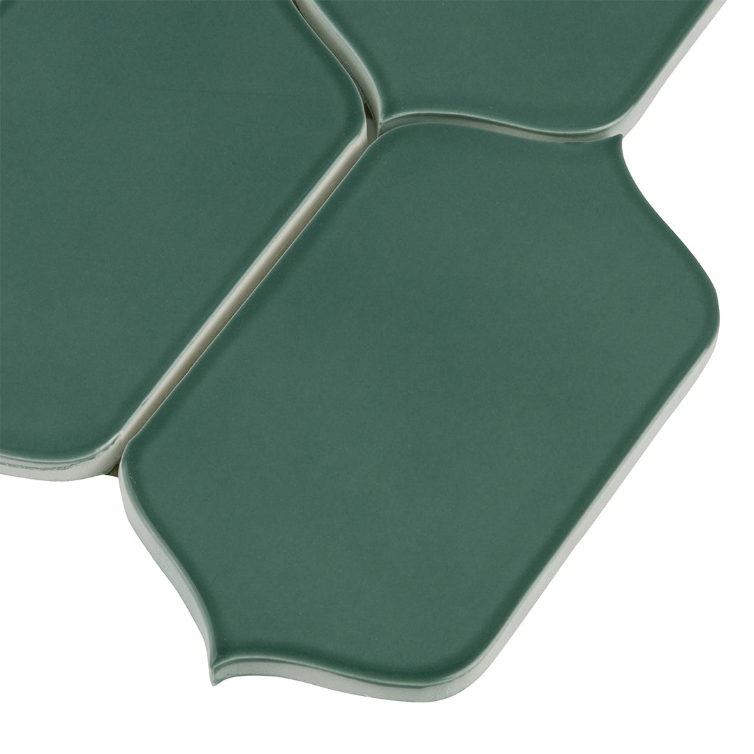 6th Avenue Arabesque Mosaic 10-1/8X10 Jade Green Gloss