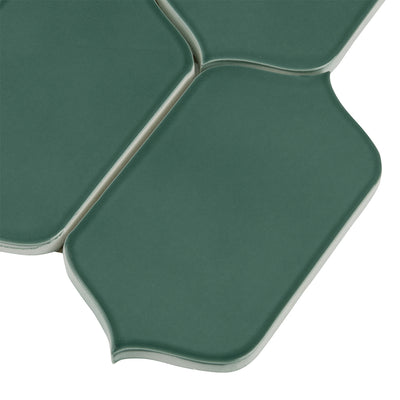 6th Avenue Arabesque Mosaic 10-1/8X10 Jade Green Gloss