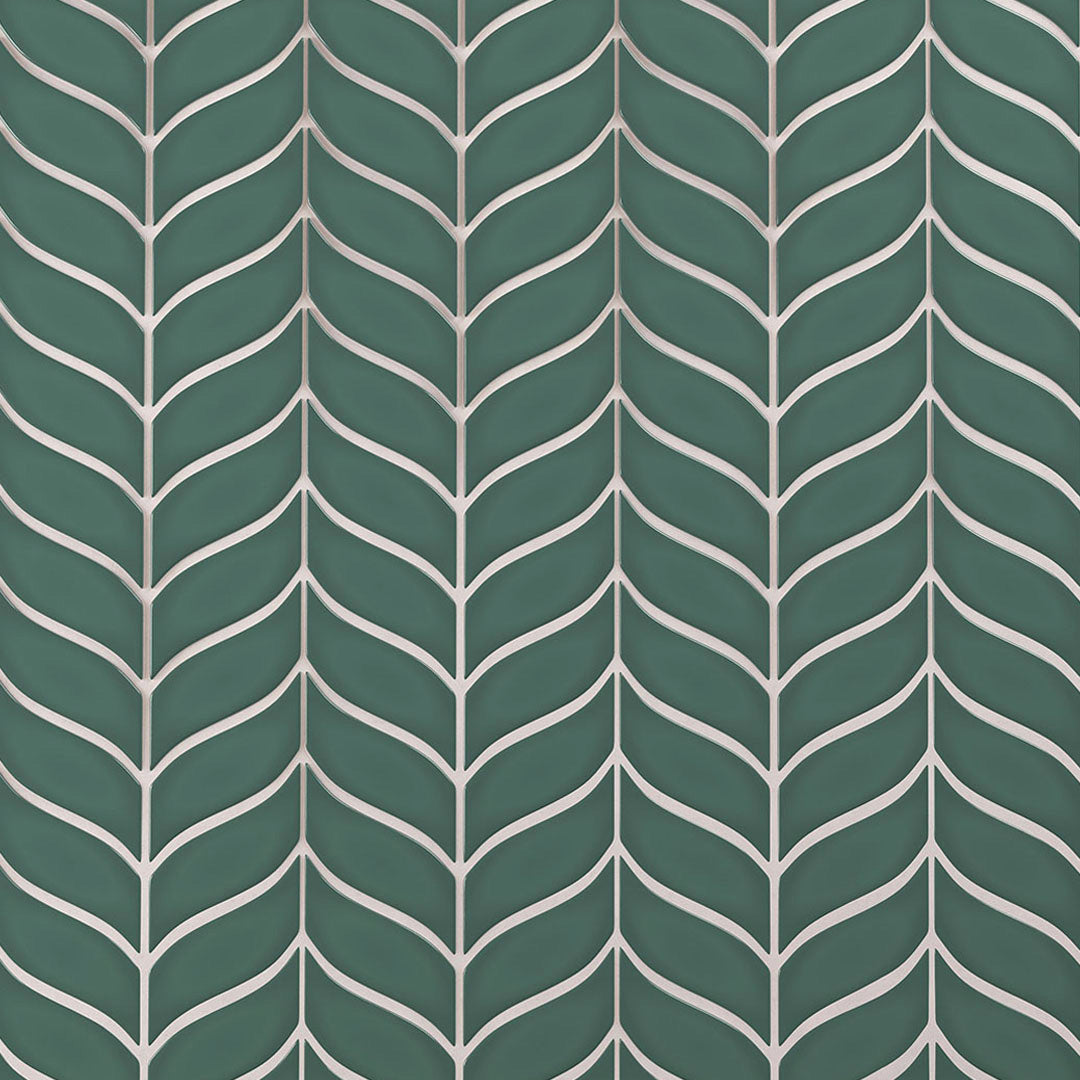 6th Avenue Mosaic 7-11/16X8-7/8 Jade Green Gloss