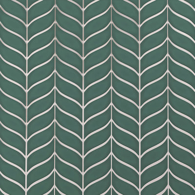 6th Avenue Mosaic 7-11/16X8-7/8 Jade Green Gloss