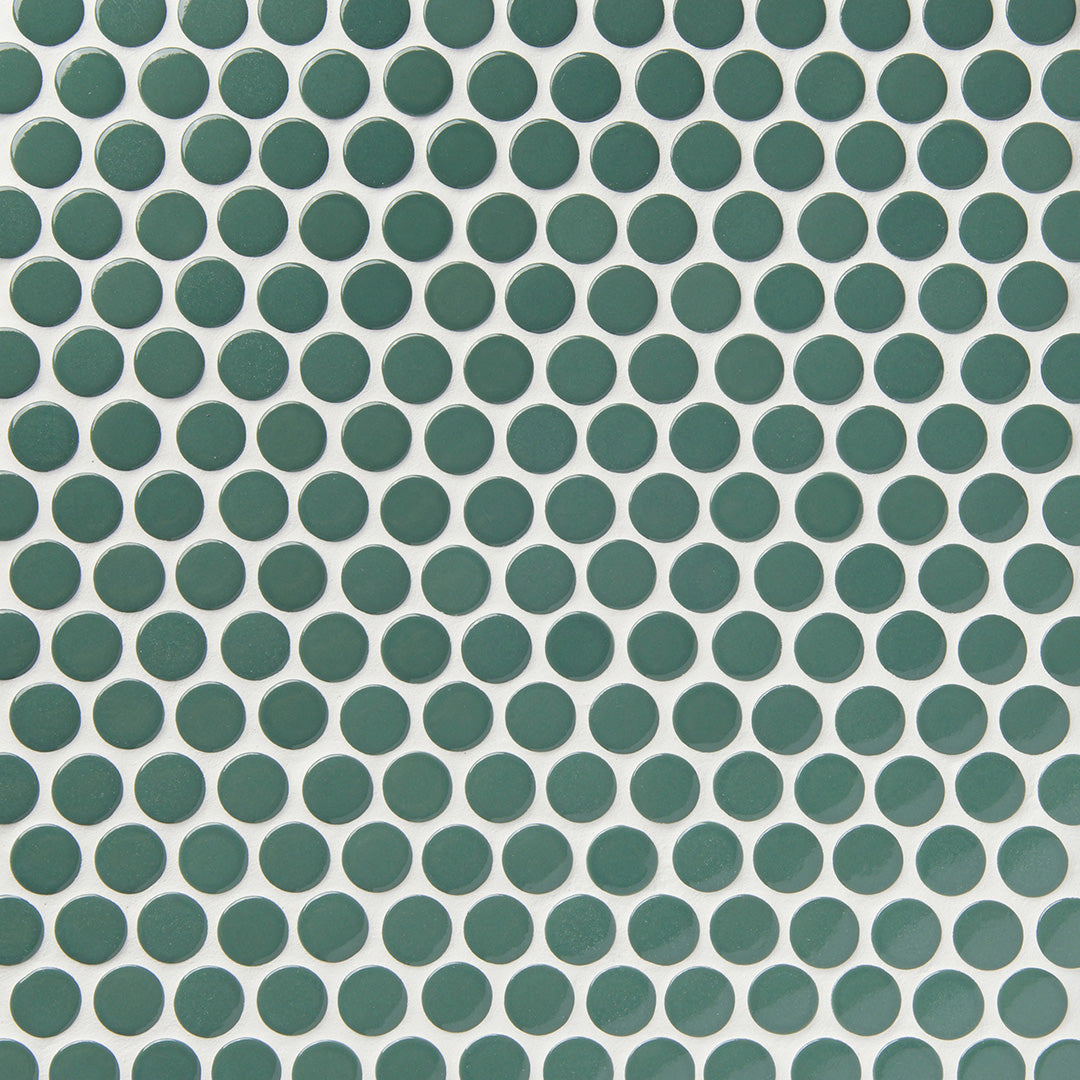6th Avenue Circle Mosaic 12X12 Jade Green Gloss