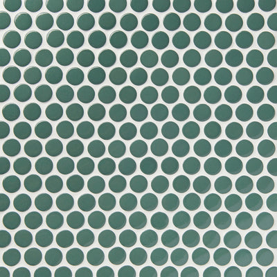 6th Avenue Circle Mosaic 12X12 Jade Green Gloss