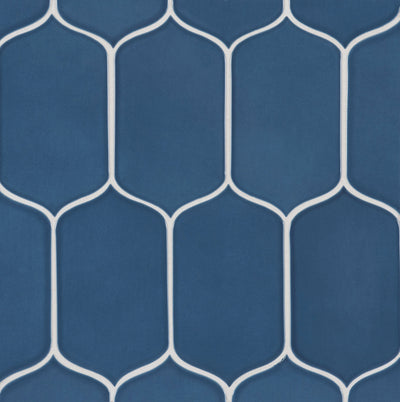 6th Avenue Arabesque Mosaic 10-1/8X10 Marlin Blue Gloss