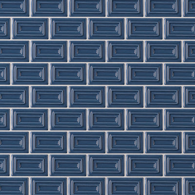 6th Avenue Rectangle Mosaic 10-1/2X11-1/4 Marlin Blue Gloss