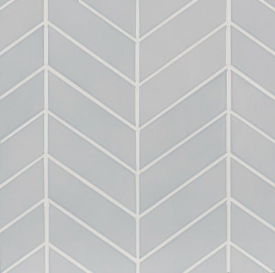 6th Avenue Chevron Mosaic 10-3/8X10 Pale Sky Gloss