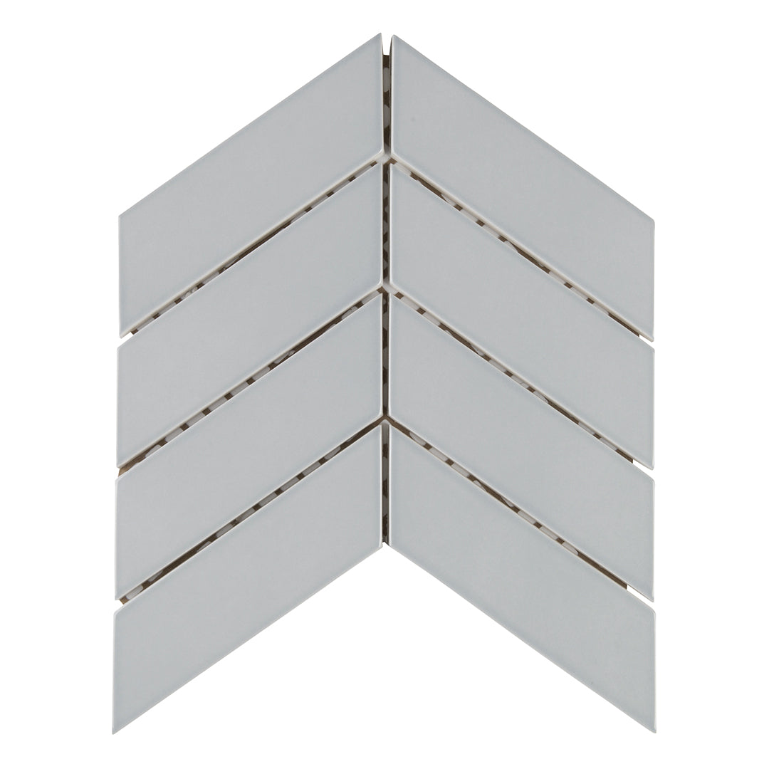 6th Avenue Chevron Mosaic 10-3/8X10 Pale Sky Gloss