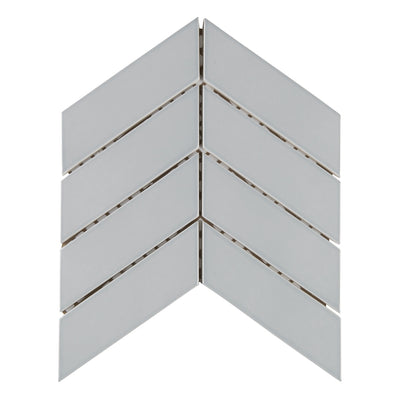 6th Avenue Chevron Mosaic 10-3/8X10 Pale Sky Gloss