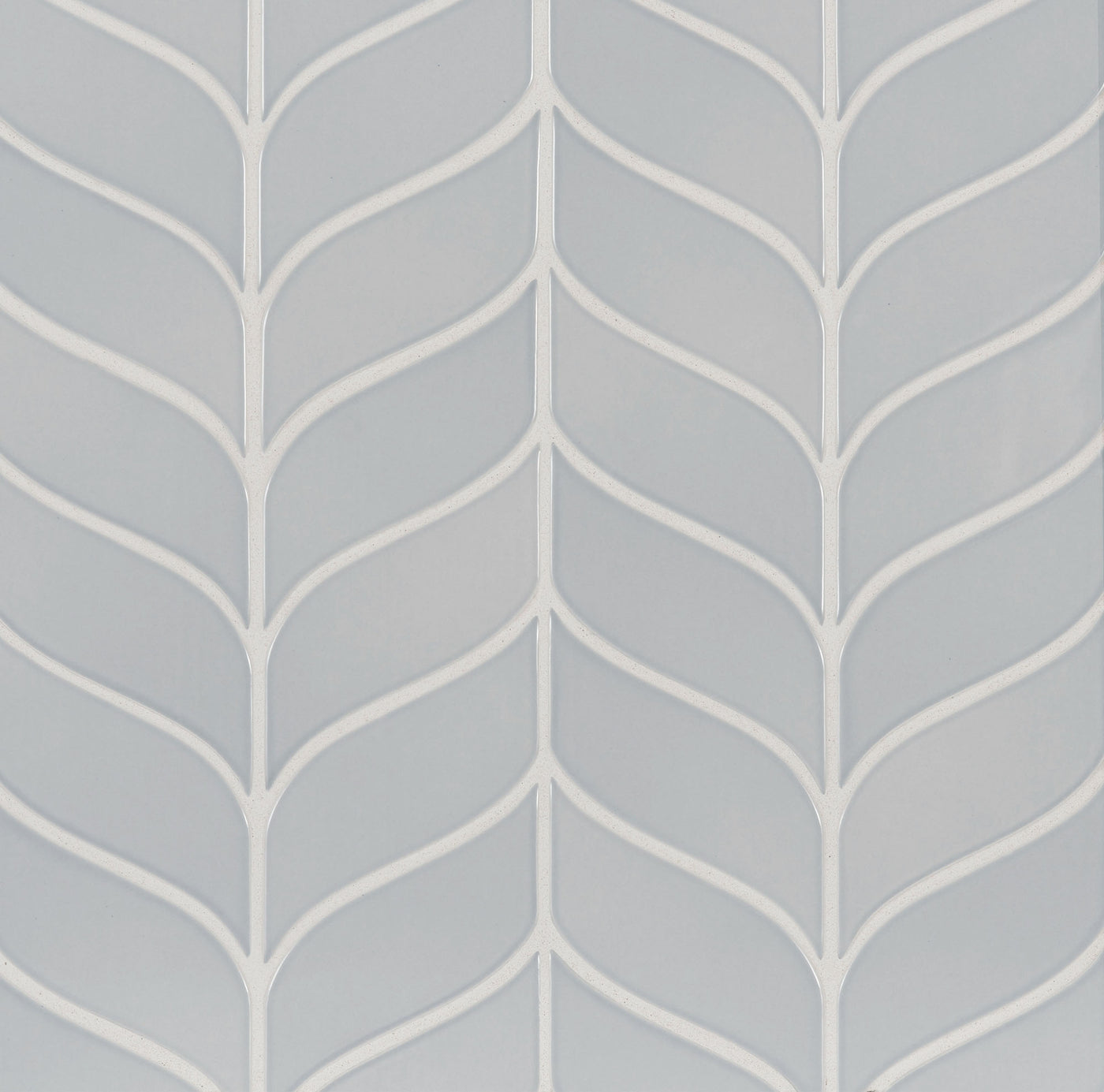 6th Avenue Chevron Mosaic 7-11/16X8-7/8 Pale Sky Gloss
