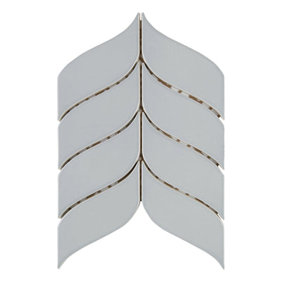 6th Avenue Chevron Mosaic 7-11/16X8-7/8 Pale Sky Gloss