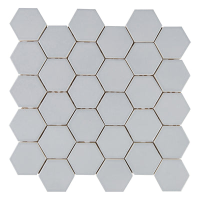 6th Avenue Hexagon Mosaic 10-1/2X11 Pale Sky Gloss