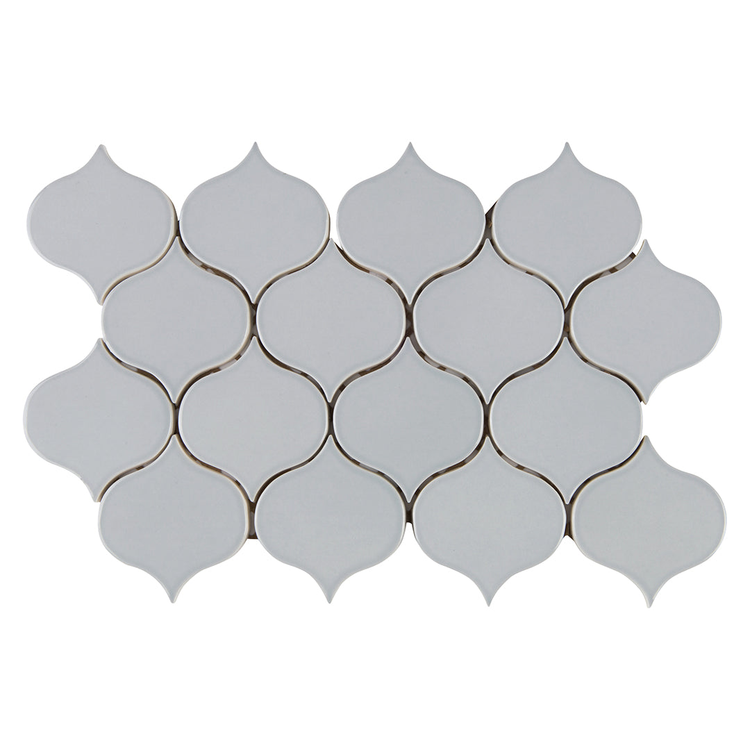 6th Avenue Arabesque Mosaic 7-3/4X12-3/4 Pale Sky Gloss