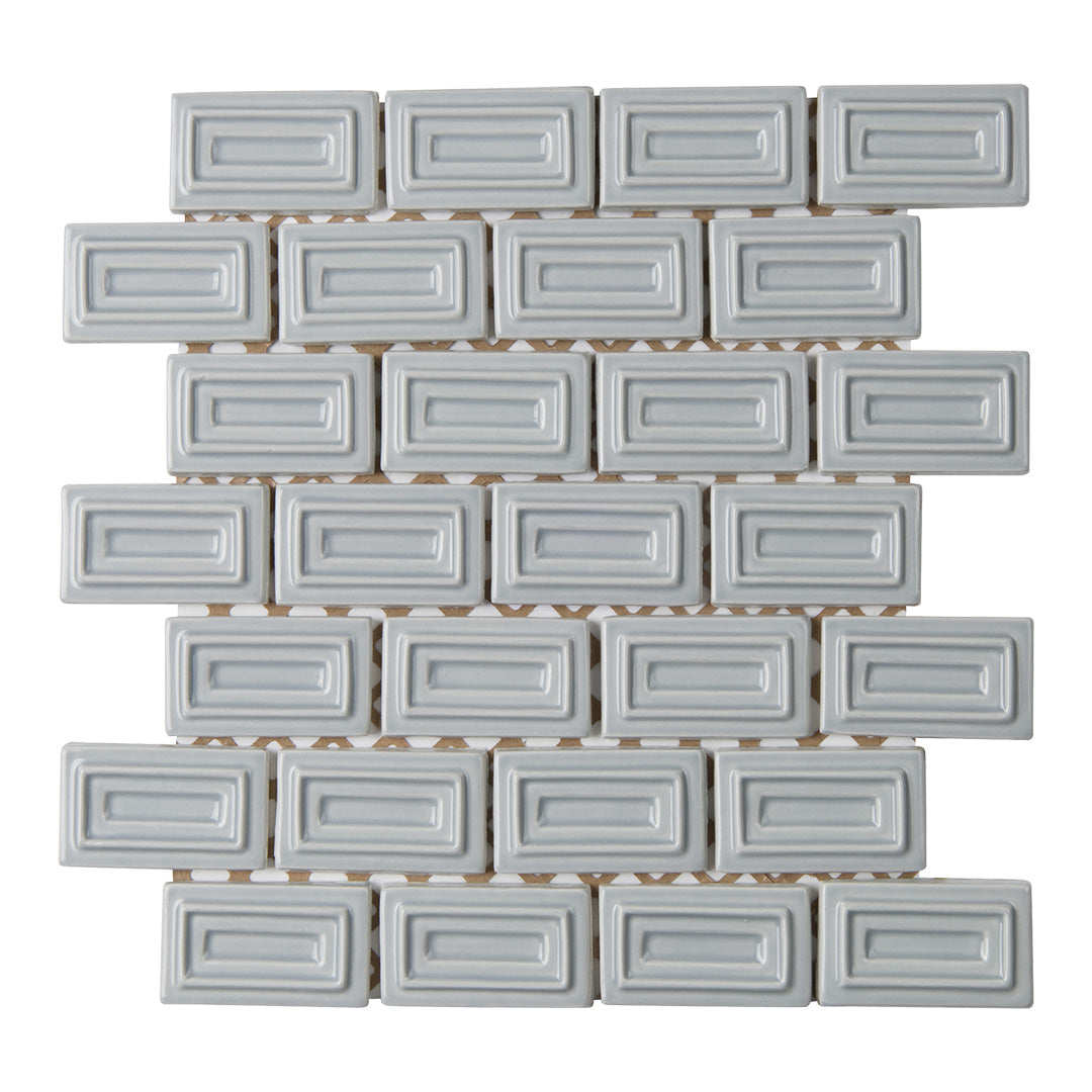 6th Avenue Rectangle Mosaic 10-1/2X11-1/4 Pale Sky Gloss