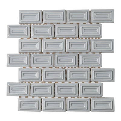 6th Avenue Rectangle Mosaic 10-1/2X11-1/4 Pale Sky Gloss