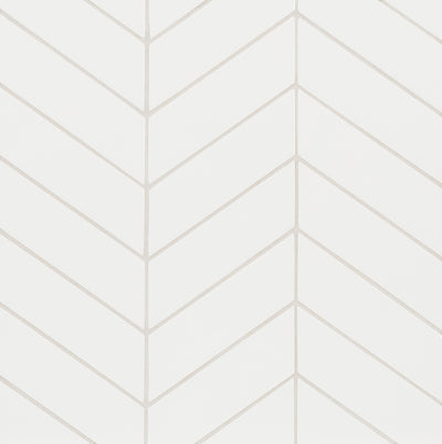 6th Avenue Chevron Mosaic 10-3/8X10 White Gloss