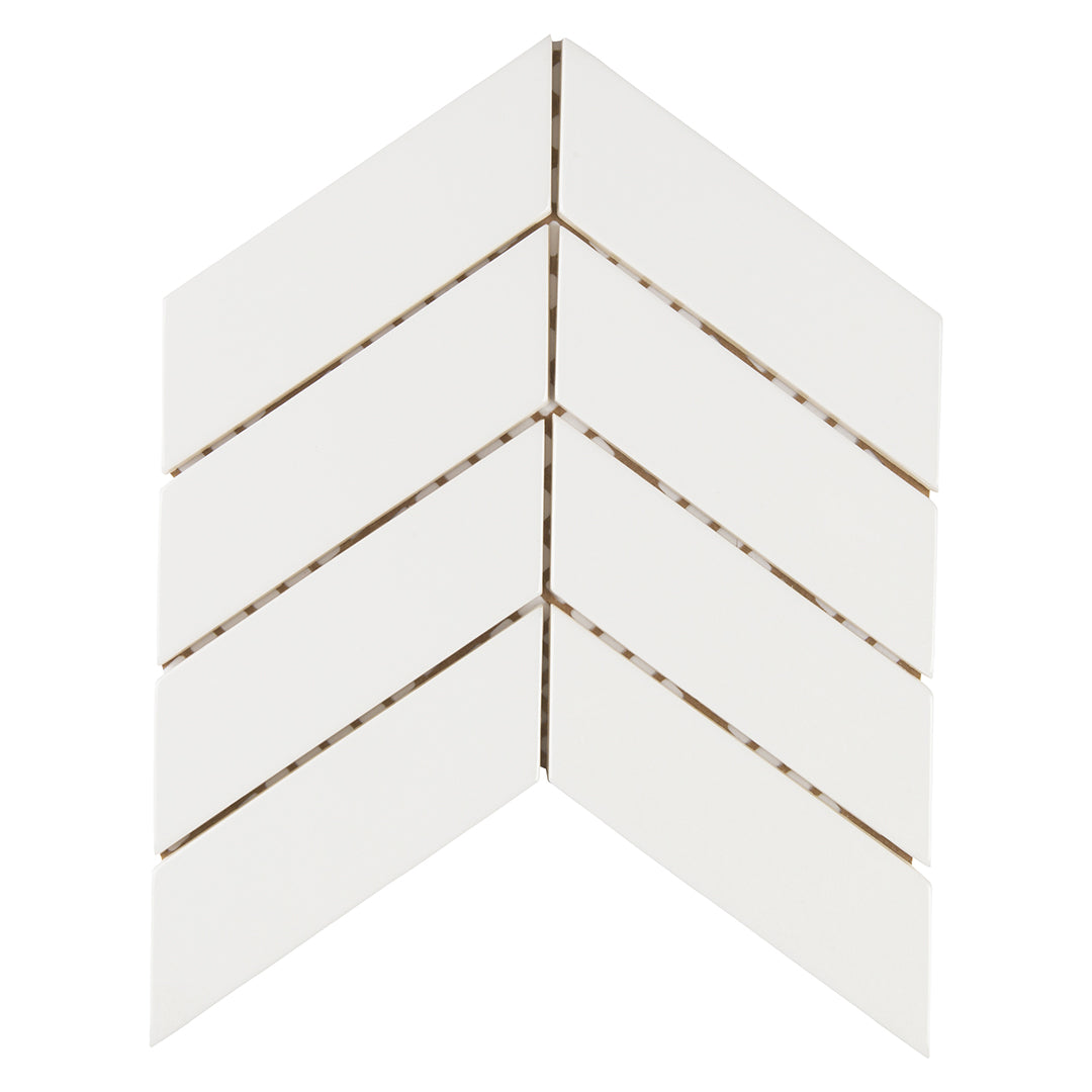 6th Avenue Chevron Mosaic 10-3/8X10 White Gloss