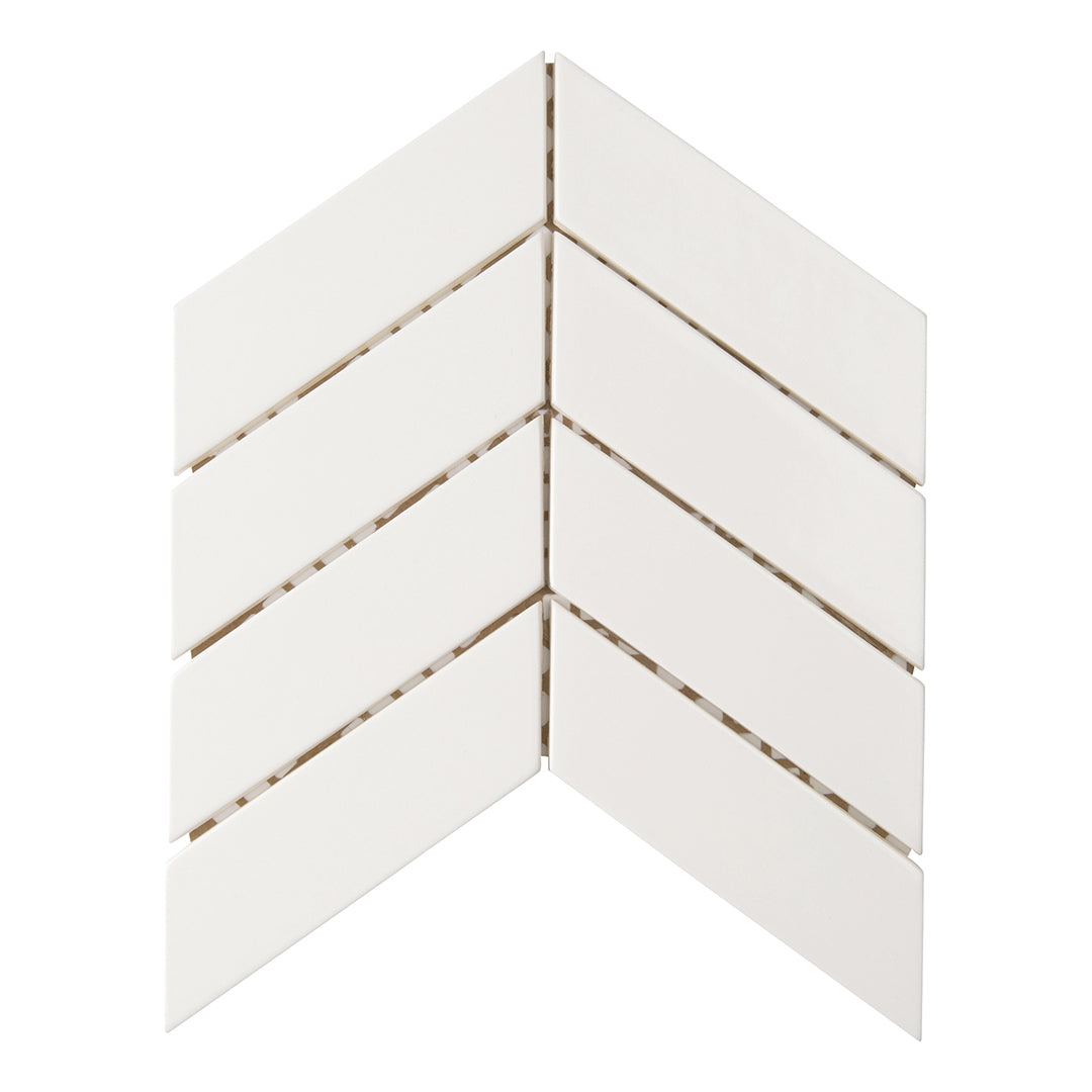 6th Avenue Chevron Mosaic 10-3/8X10 White Matte