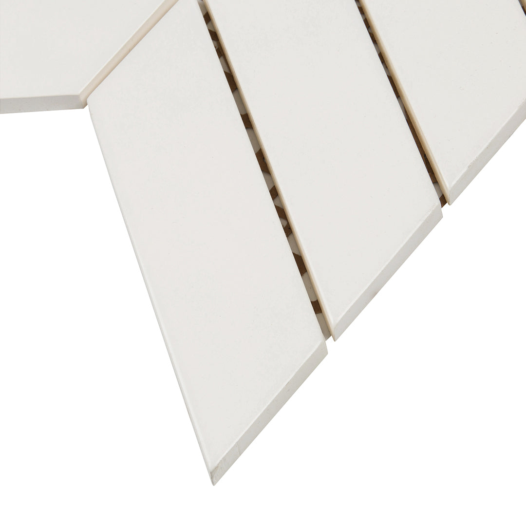 6th Avenue Chevron Mosaic 10-3/8X10 White Matte