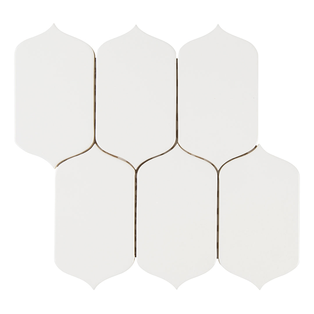 6th Avenue Arabesque Mosaic 10-1/8X10 White Gloss