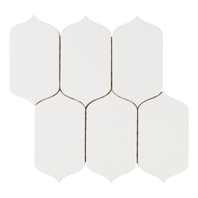 6th Avenue Arabesque Mosaic 10-1/8X10 White Gloss