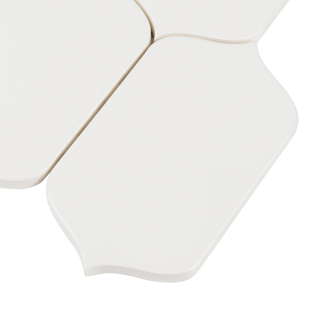 6th Avenue Arabesque Mosaic 10-1/8X10 White Gloss
