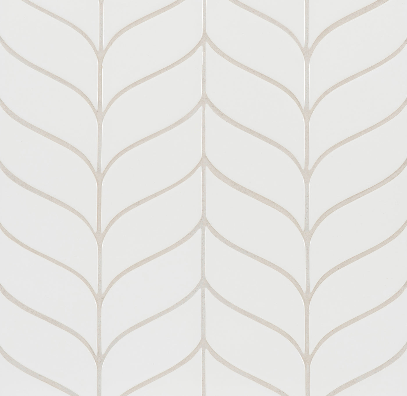 6th Avenue Chevron Mosaic 7-11/16X8-7/8 White Gloss