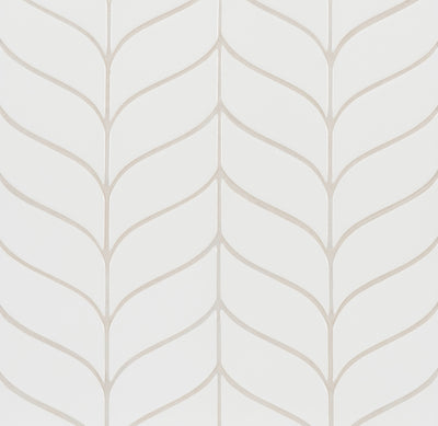 6th Avenue Chevron Mosaic 7-11/16X8-7/8 White Gloss