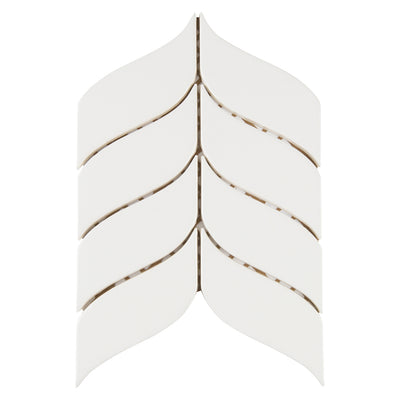 6th Avenue Chevron Mosaic 7-11/16X8-7/8 White Gloss
