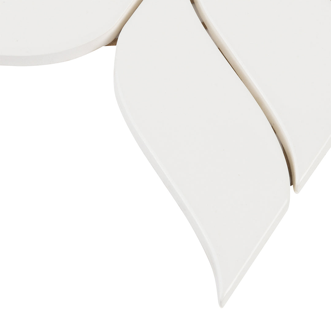 6th Avenue Chevron Mosaic 7-11/16X8-7/8 White Gloss