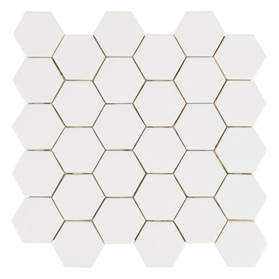 6th Avenue Hexagon Mosaic 10-1/2X11 White Matte