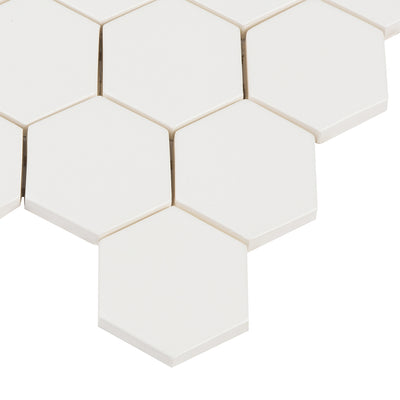 6th Avenue Hexagon Mosaic 10-1/2X11 White Matte