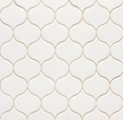 6th Avenue Arabesque Mosaic 7-3/4X12-3/4 White Gloss
