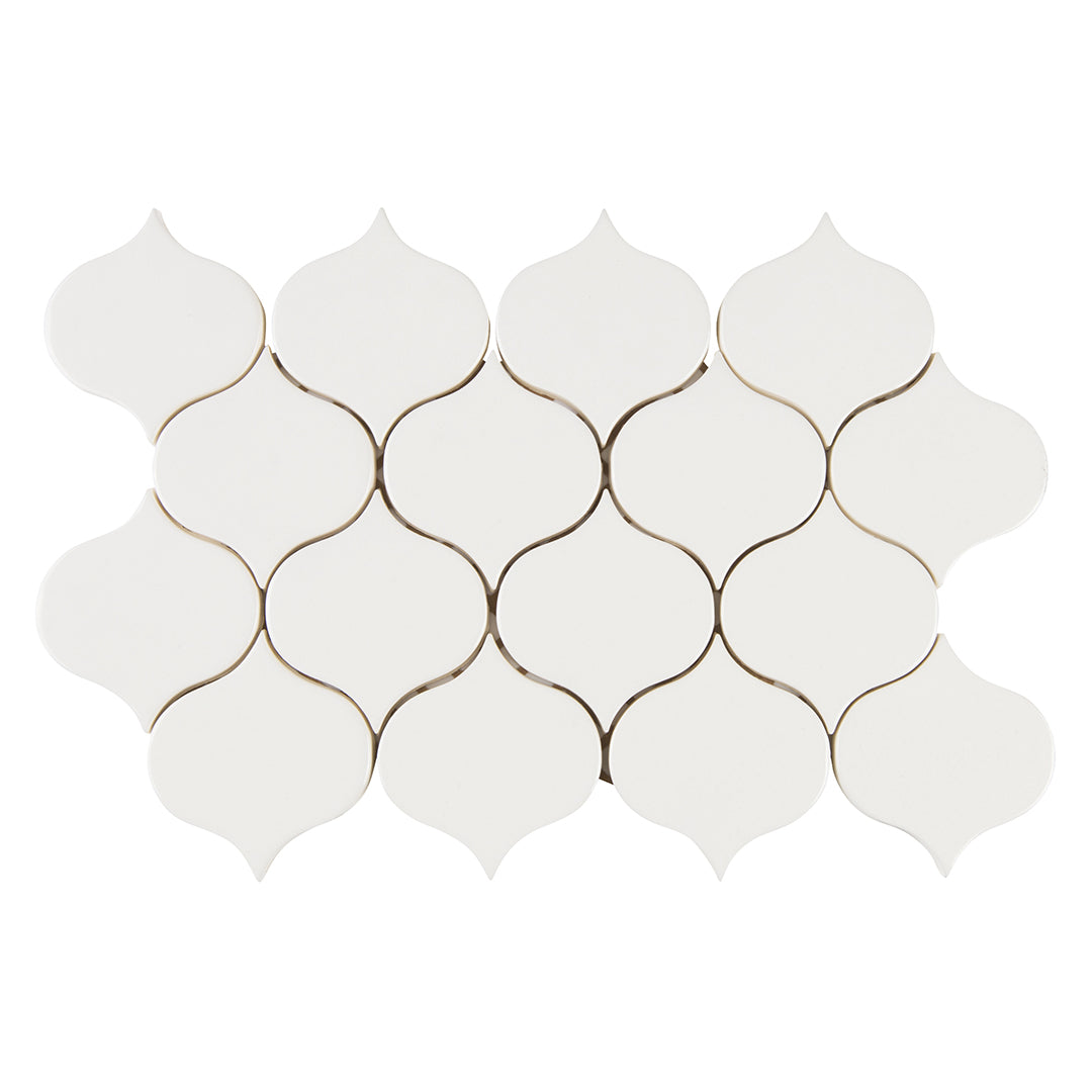 6th Avenue Arabesque Mosaic 7-3/4X12-3/4 White Gloss