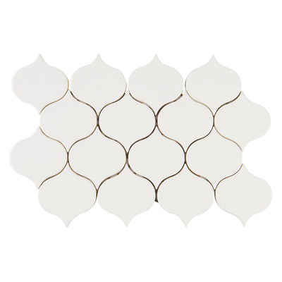 6th Avenue Arabesque Mosaic 7-3/4X12-3/4 White Gloss