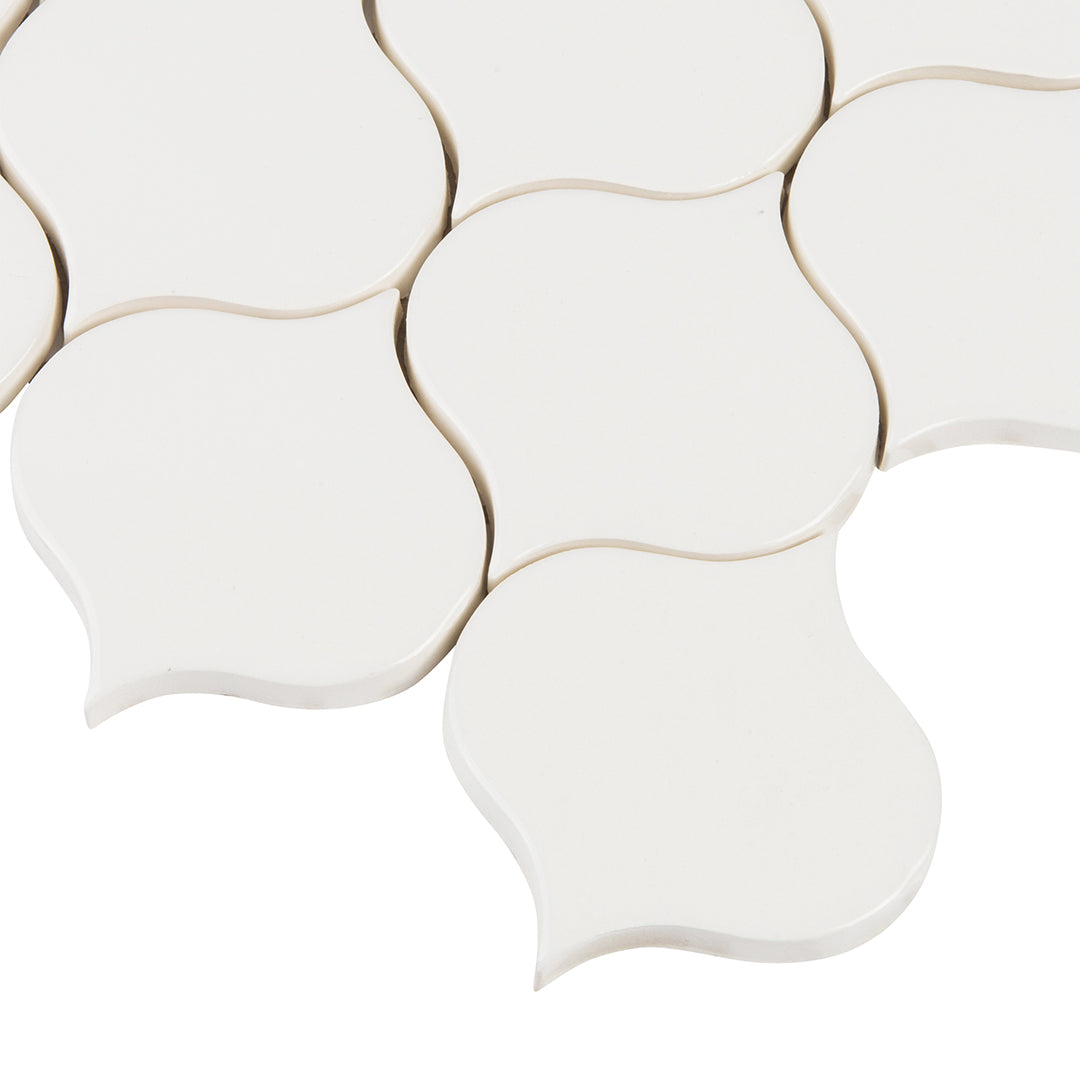 6th Avenue Arabesque Mosaic 7-3/4X12-3/4 White Gloss