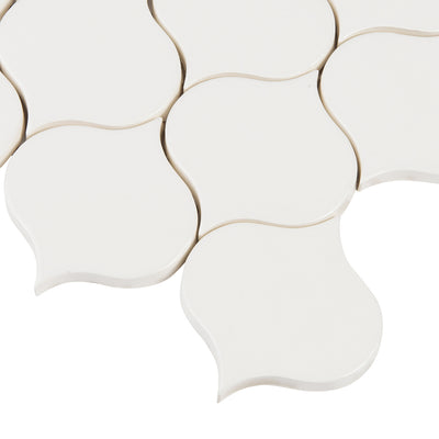 6th Avenue Arabesque Mosaic 7-3/4X12-3/4 White Gloss