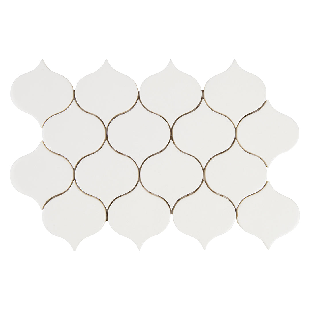 6th Avenue Arabesque Mosaic 7-3/4X12-3/4 White Matte