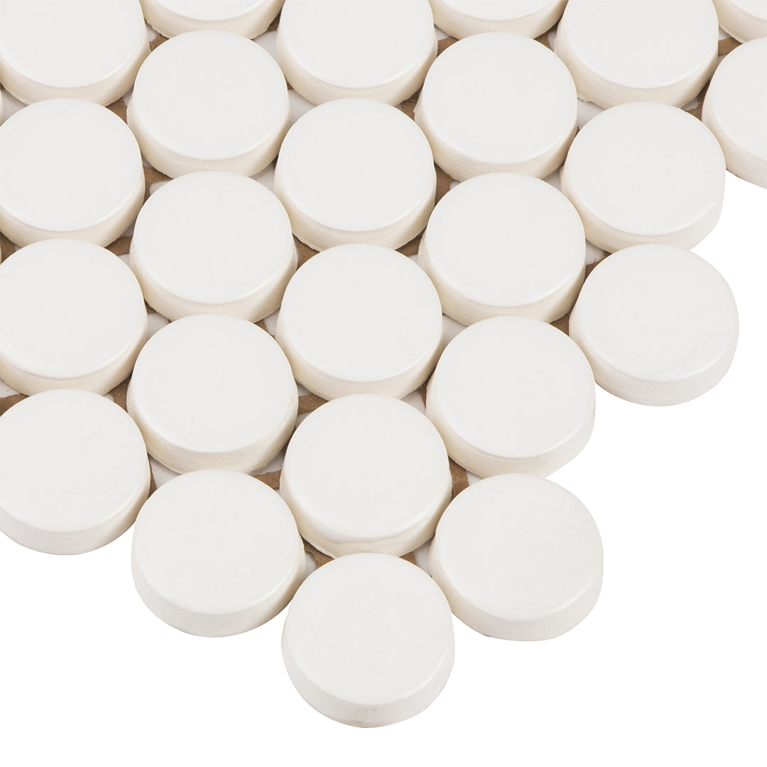 6th Avenue Circle Mosaic 12X12 White Matte
