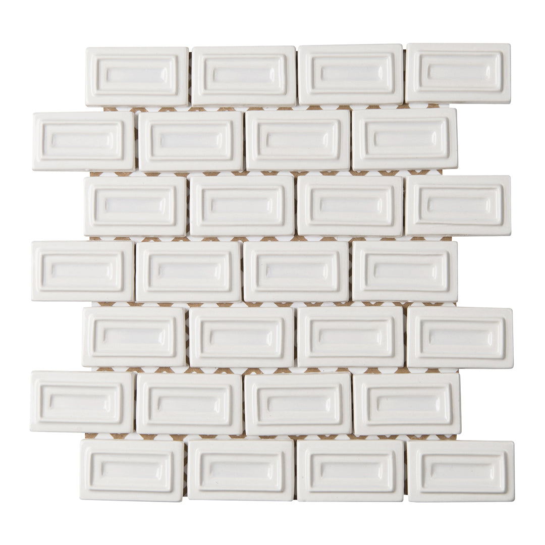 6th Avenue Rectangle Mosaic 10-1/2X11-1/4 White Gloss