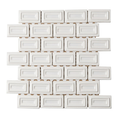 6th Avenue Rectangle Mosaic 10-1/2X11-1/4 White Gloss