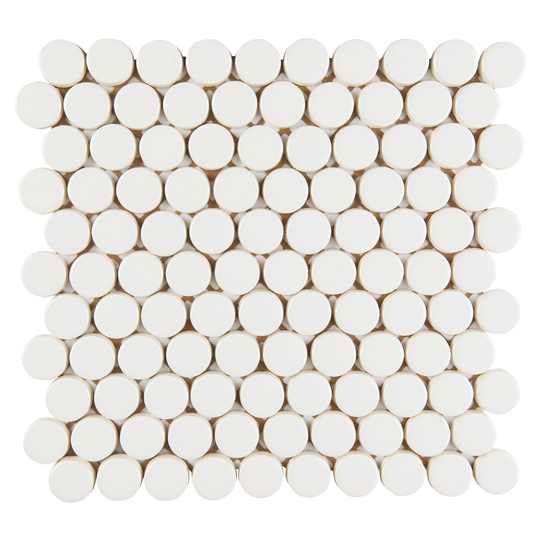 6th Avenue Circle Mosaic 12X12 White Gloss
