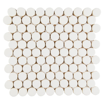 6th Avenue Circle Mosaic 12X12 White Gloss
