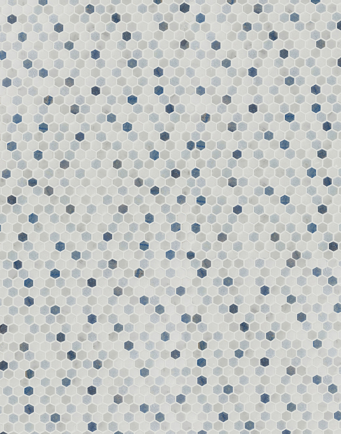 Accent Bleu Hexagon Mosaic 12X12 Multi-Color Polished