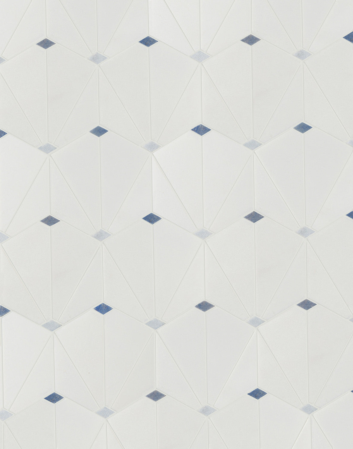 Accent Bleu Hexagon Mosaic 12X14 Multi-Color Polished