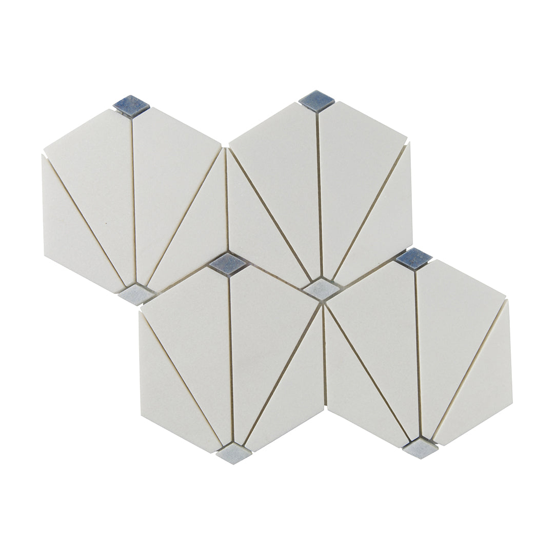 Accent Bleu Hexagon Mosaic 12X14 Multi-Color Polished